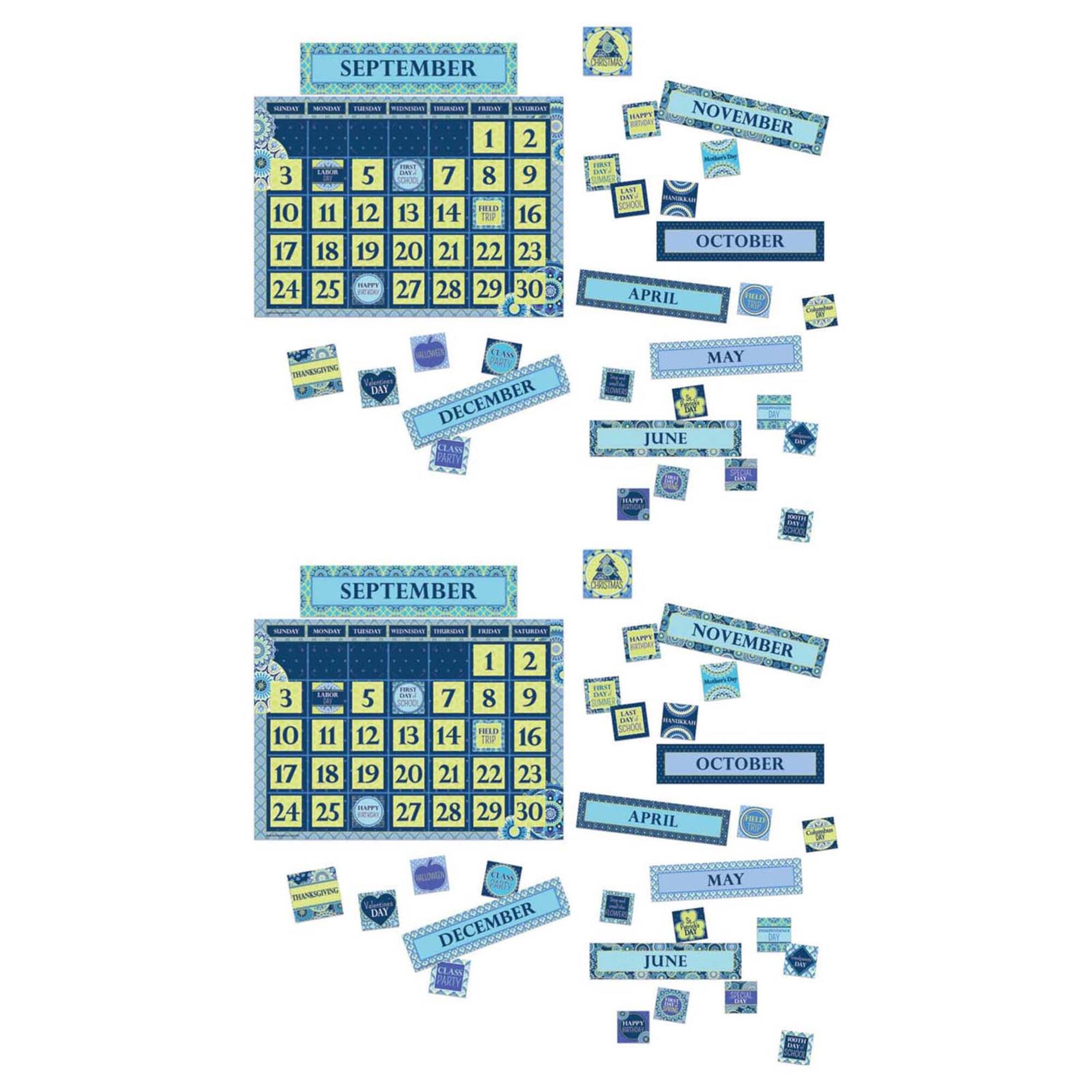 Eureka® Blue Harmony Calendar Bulletin Board Set, 2 Sets